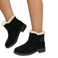 thumbnail image 1 of Dakaela Winter Boots for Women Suede Slip on Snow Ankle Booties Comfortable Outdoor Fleece Warm Party Dress Shoes, 1 of 7