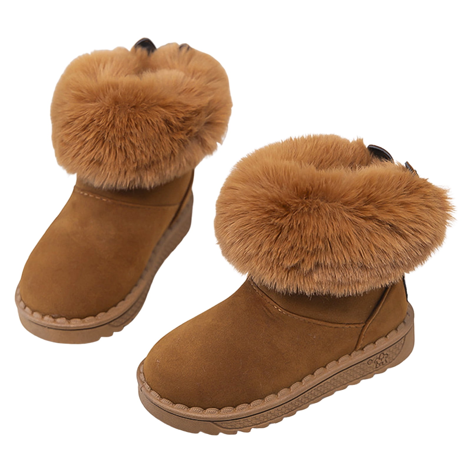 Dakaela Winter Snow Boots Boys Girls Soft Warm Shoes Toddler Plush Slip on Booties Kids Outdoor Boot