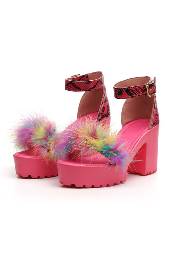 Women High Heel Platform Sandals Ankle Strap Open Toe Fashion Pumps Prom Party Dress Shoes