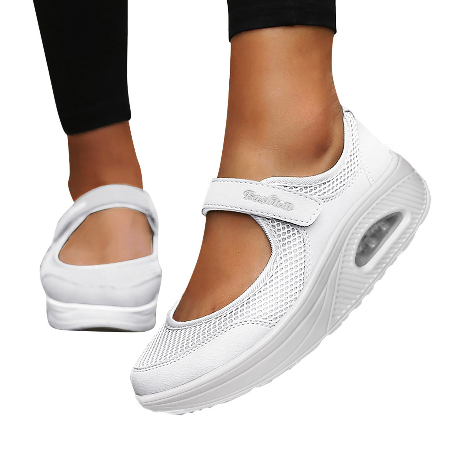 Dakaela Women Orthopedic Sneakers Mesh Platform Walking Shoes Arch 