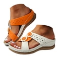thumbnail image 1 of Dakaela Women Orthotic Slides Comfortable Walking Sandals Arch Support Bohemian Summer Shoes Orange 8.5, 1 of 7