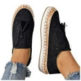 thumbnail image 1 of Dakaela Women Platform Fashion Sneakers Breathable Slip on Casual Shoes Hollow Tassel Work Loafers, 1 of 7