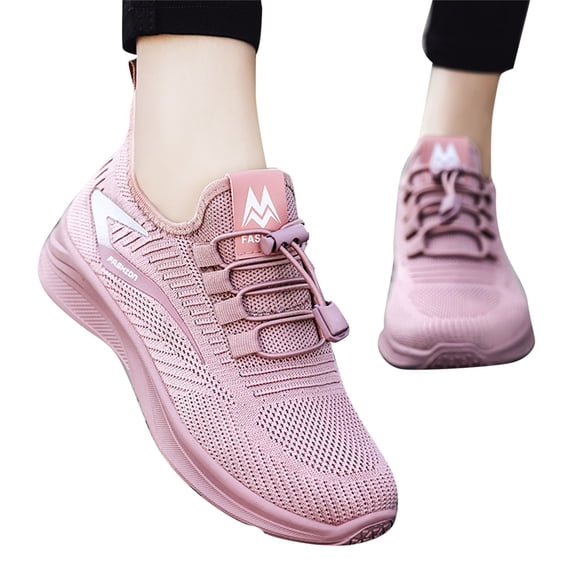 Dakaela Women Tennis Running Shoes Lightweight Casual Walking Sneakers for Travel Gym Work Pink 6.5