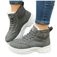 thumbnail image 1 of Dakaela Women Winter Boots Lace up Warm Ankle Snow Hiking Booties Non Slip Outdoor Fleece Sport Sneaker Shoes Grey 9, 1 of 7