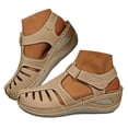 thumbnail image 1 of Dakaela Women's 2026 Wedge Sandals Platform Closed Toe Casual Dressy Fisherman Summer Shoes with Ankle Strap and Arch Support,Beige Size 6, 1 of 7
