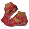 thumbnail image 1 of Dakaela Women's 2026 Wedge Sandals Platform Closed Toe Casual Dressy Fisherman Summer Shoes with Ankle Strap and Arch Support,Red Size 7.5, 1 of 6