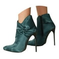 thumbnail image 1 of Dakaela Women's Ankle Boots 4.5 inch Stiletto High Heels Pointed Toe Bowtie Dress Booties Shoes Green 6, 1 of 7