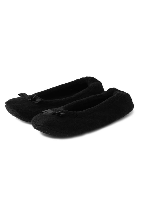 Women's Ballerina Slippers with a Satin Bow Indoor Non Slip House Shoes Bedroom Slides Flats