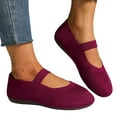 thumbnail image 1 of Dakaela Women's Ballet Flat Shoes Mary Jane Round Toe Mesh Slip on Loafers Casual Office Dress Work Flats with Strap Wine 7, 1 of 7