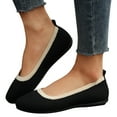 thumbnail image 1 of Dakaela Women's Ballet Flat Shoes Round Toe Knit Slip on Ballerina Walking Flats Dress Loafers Black 6.5, 1 of 6