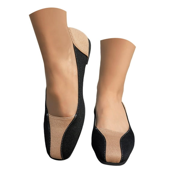 Dakaela Women's Ballet Flats Closed Square Toe Slip on Dress Shoes Ladies Comfortable Walking Loafers