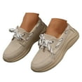 thumbnail image 1 of Dakaela Women's Canvas Sneakers Lace up Running Walking Shoes Arch Support Orthotic Slip on Shoes, 1 of 7