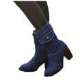 thumbnail image 1 of Dakaela Women's Cowboy Ankle Boots Chunky Heel Wide Calf Western Booties Round Toe Dress Jeans Denim Cowgirl Boot Blue 7.5, 1 of 7