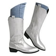 thumbnail image 1 of Dakaela Women's Cowboy Boots Metallic Cowgirl Mid Calf Booties Western Chunky Heel Pull on Country Shoes, 1 of 8