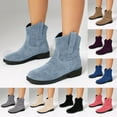 thumbnail image 1 of Dakaela Women's Cowboy Boots Short Cowgirl Ankle Booties Round Toe Casual Western Walking Boot Beige 9.5, 1 of 5