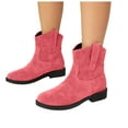 thumbnail image 1 of Dakaela Women's Cowboy Boots Short Cowgirl Ankle Booties Round Toe Casual Western Walking Boot Pink 10, 1 of 7