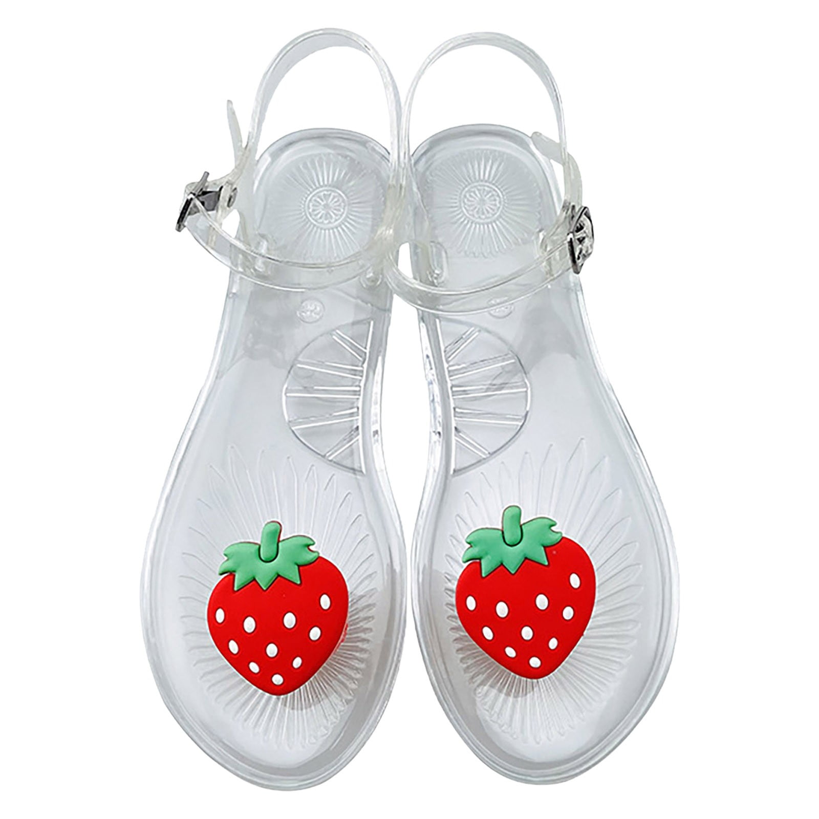 UK Ladies Women's Retro Flat Jelly Sandals - Beach Flip Flops In Sizes 3-8