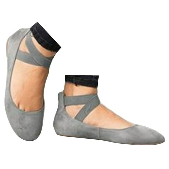 Dakaela Women's Dress Flats Ballet Low Wedge Round Toe Ankle Strap Comfortable Casual Dance Shoes