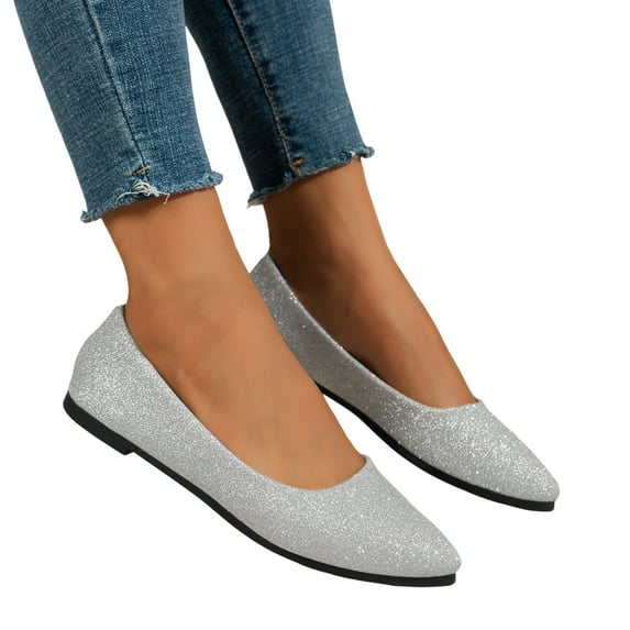 Dakaela Women's Dress Shoes Pointed Toe Ballet Slip on Flats Work Casual Comfort Soft Walking Loafers