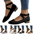 thumbnail image 1 of Dakaela Women's Dress Shoes Round Closed Toe Mary Jane Comfortable Ballerina Ballet Flats with Ankle Strap, 1 of 6