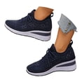 thumbnail image 1 of Dakaela Women's Fashion Glitter Sneakers Platform Wedge Walking Shoes Sequin Wedding Bride Dress Shoes, 1 of 7
