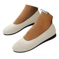 thumbnail image 1 of Dakaela Women's Flat Ballet Shoes Knit Round Toe Slip on Flats Casual Office Dress Work Walking Shoes, 1 of 8