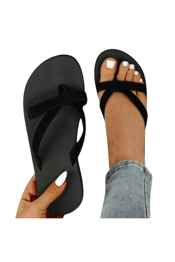 Flip Flops for Women Strappy Summer Gladiator Flat Sandals Cute Comfort Beach Slip on Slides