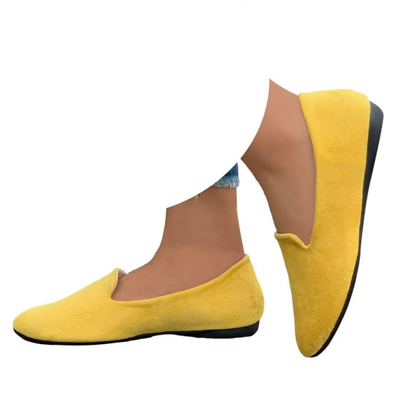Dakaela Women's Flats Comfortable Suede Pointed Toe Slip on Casual Ballet Dress Shoes for Women