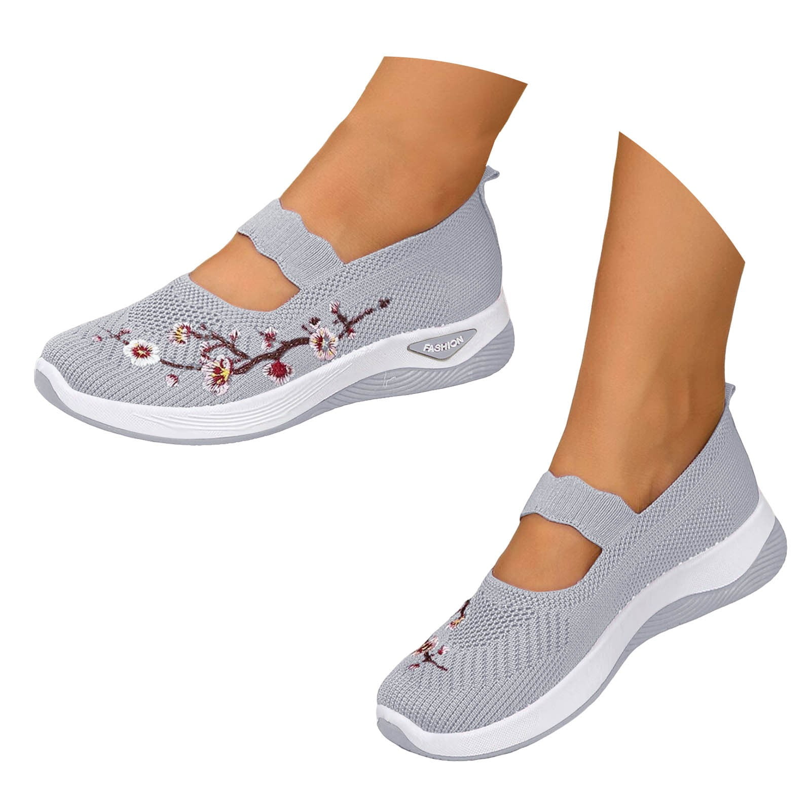 Dakaela Women's Orthopedic Walking Shoes Arch Support Mesh Slip on Sneakers Breathable Mary Jane Diabetic Flats Loafers