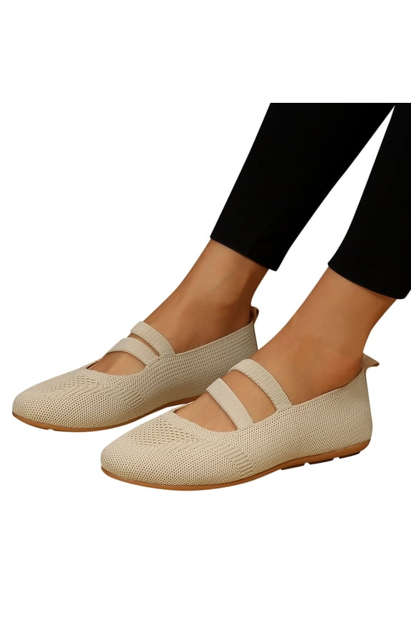 Women's Flats Shoes Round Toe Ballet Dance Loafers Ladies Casual Mesh Walking Slip on Shoes