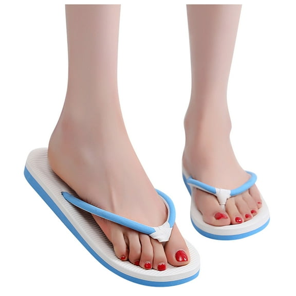 Dakaela Women's Flip Flops Lightweight Orthotic Thong Sandals Non Slip Summer Beach Bath Slippers