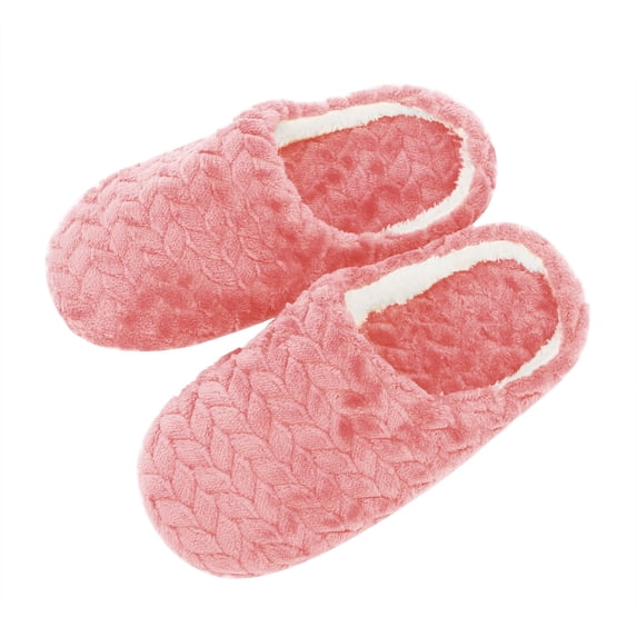 Dakaela Women's Fuzzy Slip on Slippers Warm Cozy Soft Lightweight Memory Foam Indoor House Shoes