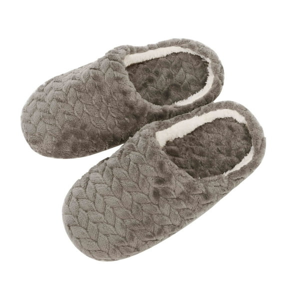 Dakaela Women's Fuzzy Slip on Slippers Warm Cozy Soft Lightweight Memory Foam Indoor House Shoes