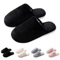 thumbnail image 1 of Dakaela Women's Fuzzy Slip on Slippers Warm Cozy Soft Plush House Shoes Lightweight Memory Foam Indoor Bedroom Slides Black 5.5, 1 of 8