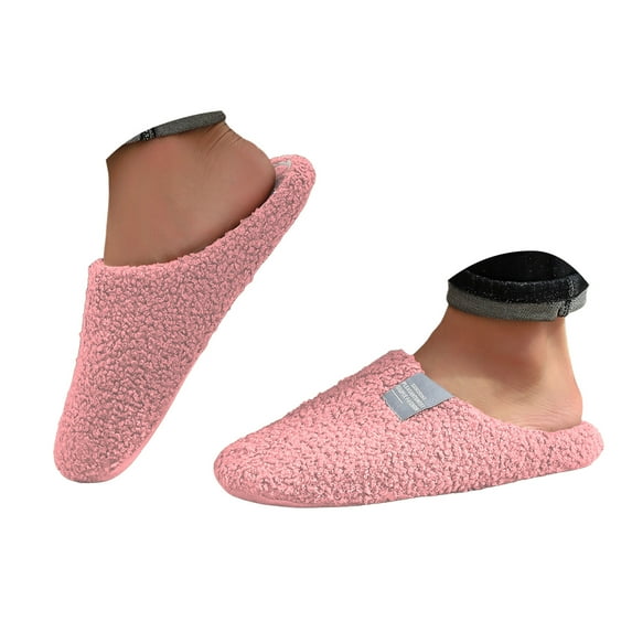 Dakaela Women's Fuzzy Slippers Lightweight Scuff Plush Slip on House Shoes Memory Foam Indoor Slides