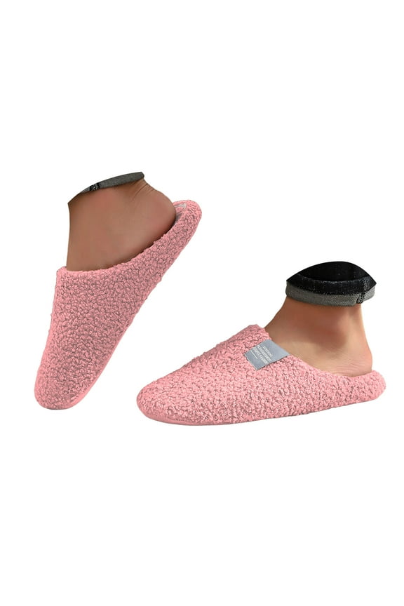 Women's Fuzzy Slippers Lightweight Scuff Plush Slip on House Shoes Memory Foam Indoor Slides