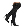thumbnail image 1 of Dakaela Women's Glitter Stiletto Heels Pointed Toe Over the Knee Thigh High Boots Wide Calf Long Boot, 1 of 8
