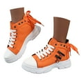 thumbnail image 1 of Dakaela Women's High Top Fashion Sneakers Lightweight Platform Non Slip Walking Running Shoes Arch Support Casual Denim Canvas Shoes,Orange 9, 1 of 6