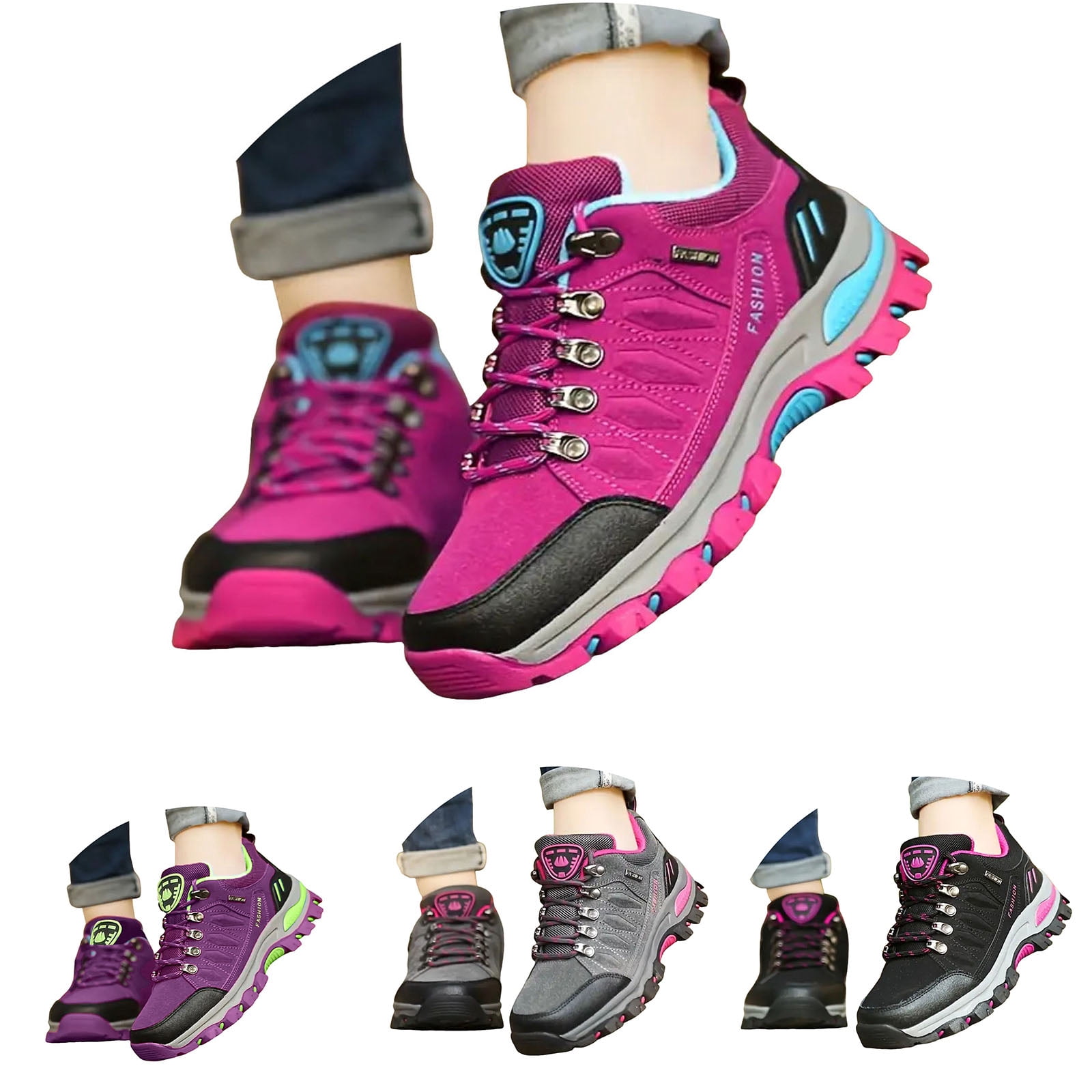Dakaela Women's Hiking Boots Waterproof Non Slip Walking Shoes Comfortable Outdoor Backpacking Sneakers