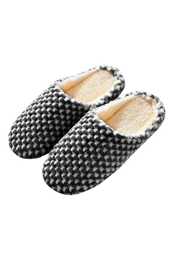 Women's House Slipper Memory Foam Non Slip Fuzzy Home Shoes Wide Widths Indoor Bedroom Slide