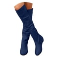 thumbnail image 1 of Dakaela Women’s Knee High Stretch Boots Low Block Heel Pull‑On Wide Calf Tall Boot Soft Faux Suede Dress Boots for Fall Winter Daily Party Occasions, 1 of 6