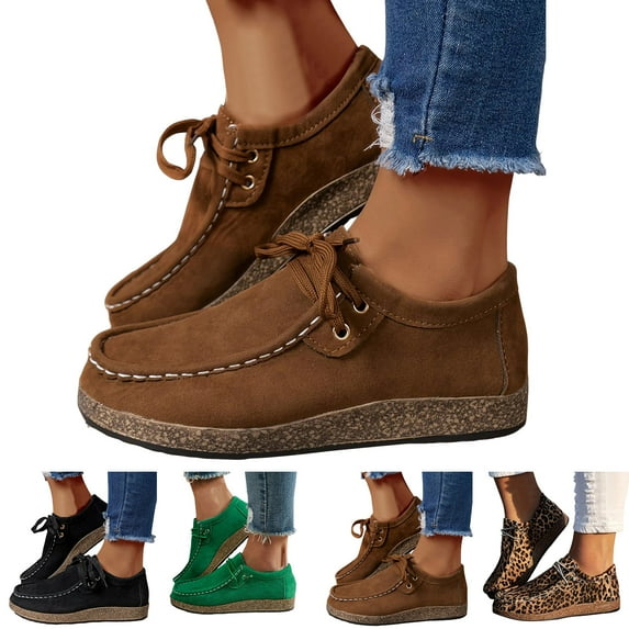 Dakaela Women's Lace up Loafers Orthopedic Boat Casual Oxford Shoes Arch Support Office Work Walking Flats