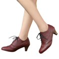 thumbnail image 1 of Dakaela Women's Lace up Pump Oxfords Wingtip Chunky Block Heel Vintage Dress Shoes Casual Mary Jane, 1 of 6