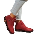 thumbnail image 1 of Dakaela Women's Leather Ankle Boots with Arch Support Comfortable Hand-Stitched Soft Sole Slip On Chukka Booties High Top Sneakers with Hook and Loop Size 6-9, 1 of 8