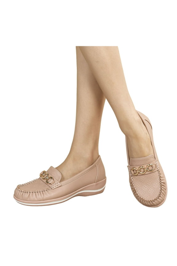 Women's Loafer Shoes Round Toe Casual Slip on Work Flats Comfort Arch Support Orthopedic Sandals