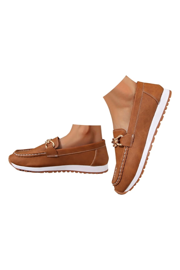 Women's Loafers Shoes Casual Slip on Walking Flats Running Tennis Sneakers with Metal Chain
