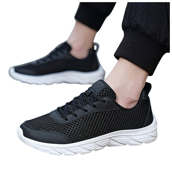 Dakaela Women's Men's Running Walking Shoes Breathable Fashion Sneakers Mesh Workout Shoes White 9