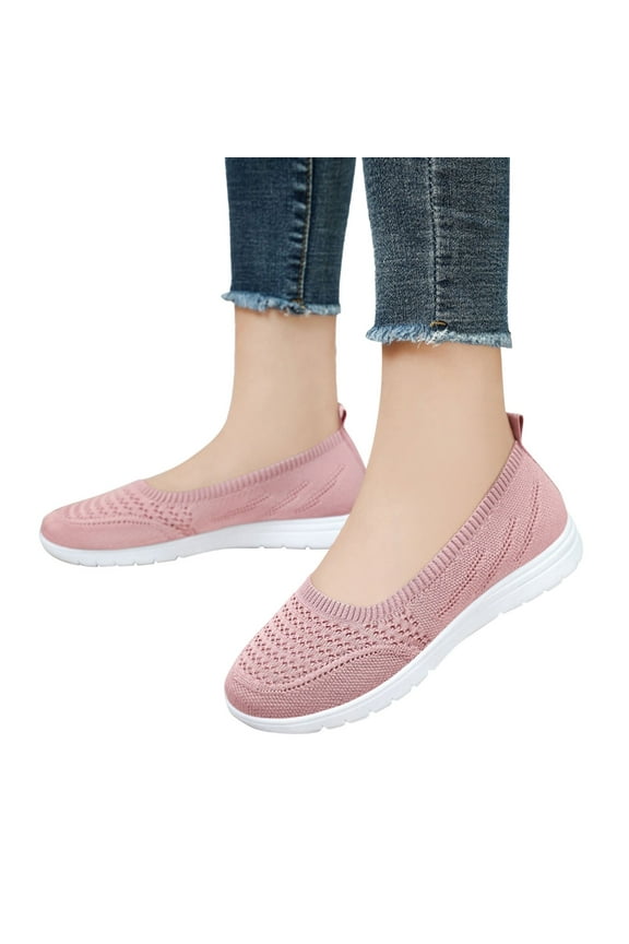 Women's Mesh Flats Shoes Breathable Slip on Casual Loafers Comfortable Walking Sneakers
