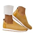 thumbnail image 1 of Dakaela Women's Mesh Walking Shoes Rhinestone Glitter Slip on Sock Sneakers Running Tennis Shoes Yellow 9.5, 1 of 7