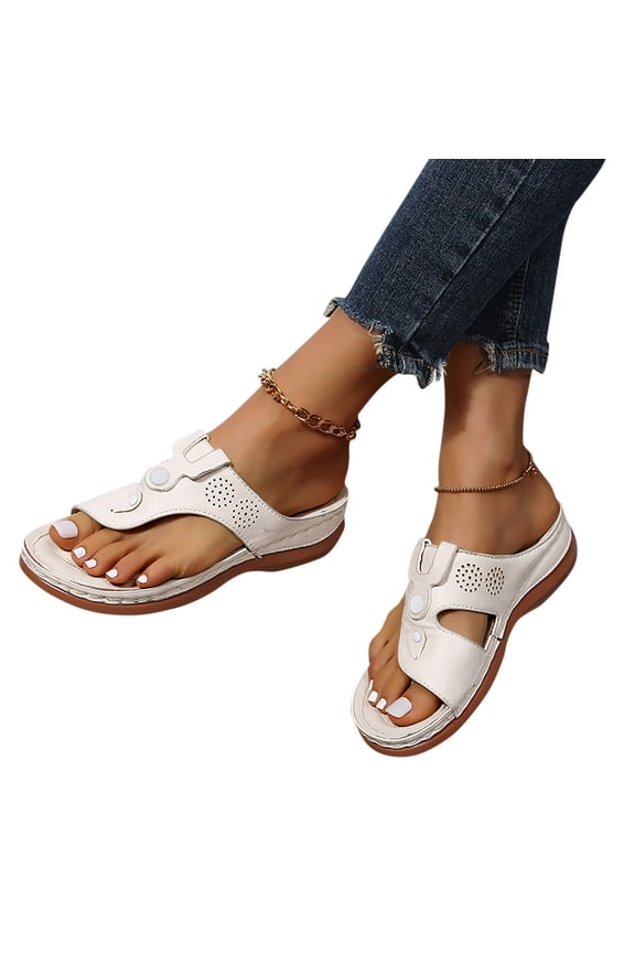 Women's Orthopedic Flip Flops Arch Support Summer Wedge Sandals Beach Walking Shoes Size 6-9